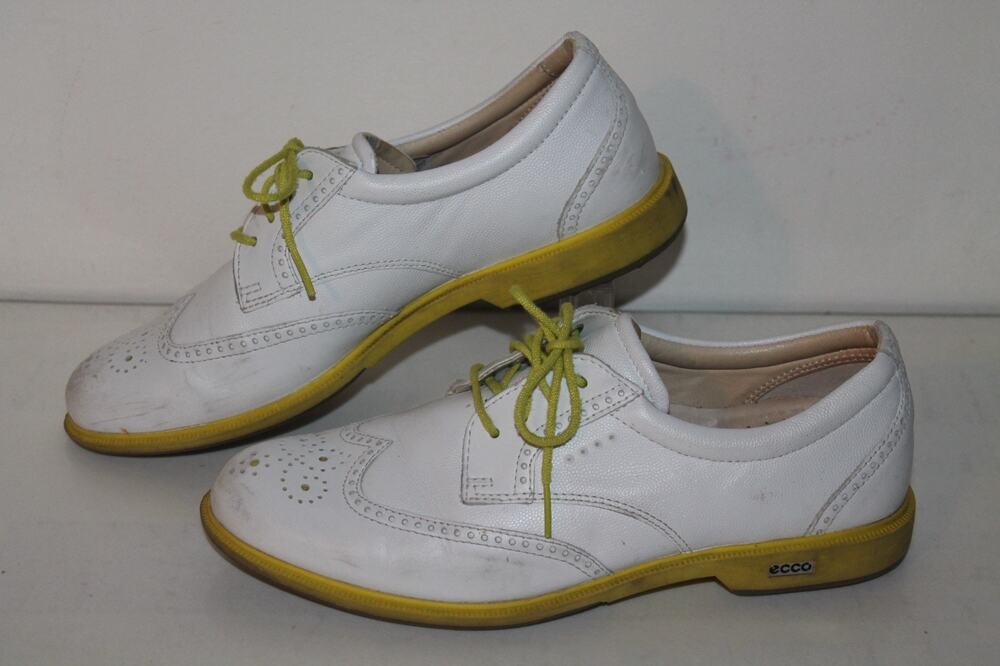 ECCO Spikeless Golf Shoes, White/Neon, Women's Size 8/8.5, EU 39